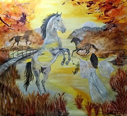 Whispers Across the Stream - a Paint Artowrk by Mónika Katalin  Pál